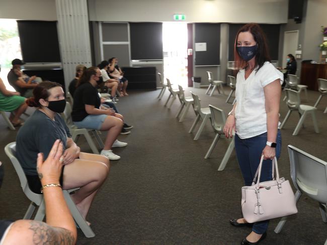 Health Minister Yvette D’Ath visits the vaccination clinic at Deception Bay High School. Pic Annette Dew