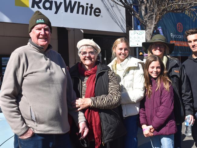 Keith and Heather Loveday with Morgan, Addisyn and Kiri Edwards and Jacob Weekes at the Jumpers and Jazz Grand Automobile Show on July 18, 2021.