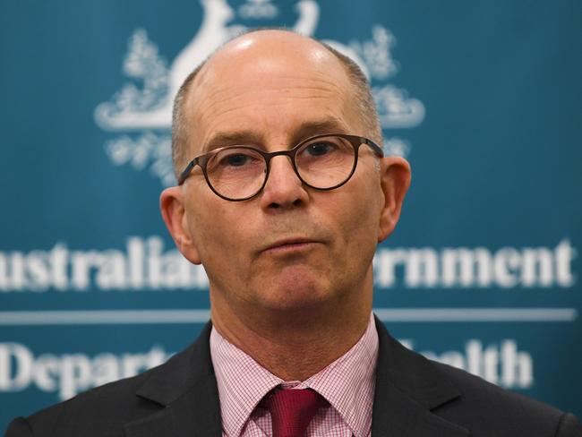 Deputy Chief Medical Officer Professor Paul Kelly speaks to the media. Picture: AAP