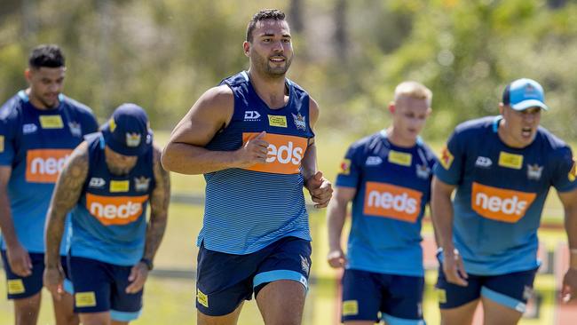 Ryan James at pre-season training, before reinjuring his ACL. Picture: Jerad Williams.