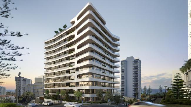 Artist impression of the yet-to-be-named tower planned for 271 Boundary Street, Coolangatta which will overlook Rainbow Bay. It's been pitched by Paul Gedoun's S &amp; S projects.