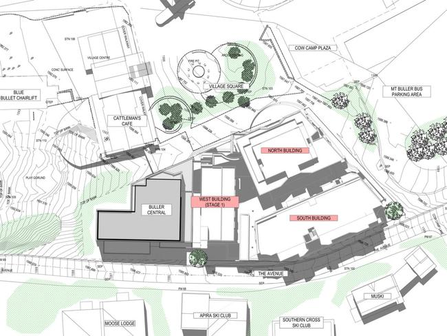 An artist’s image of the proposed Kooroora chalet development at Mt Buller by the Grollo Group.