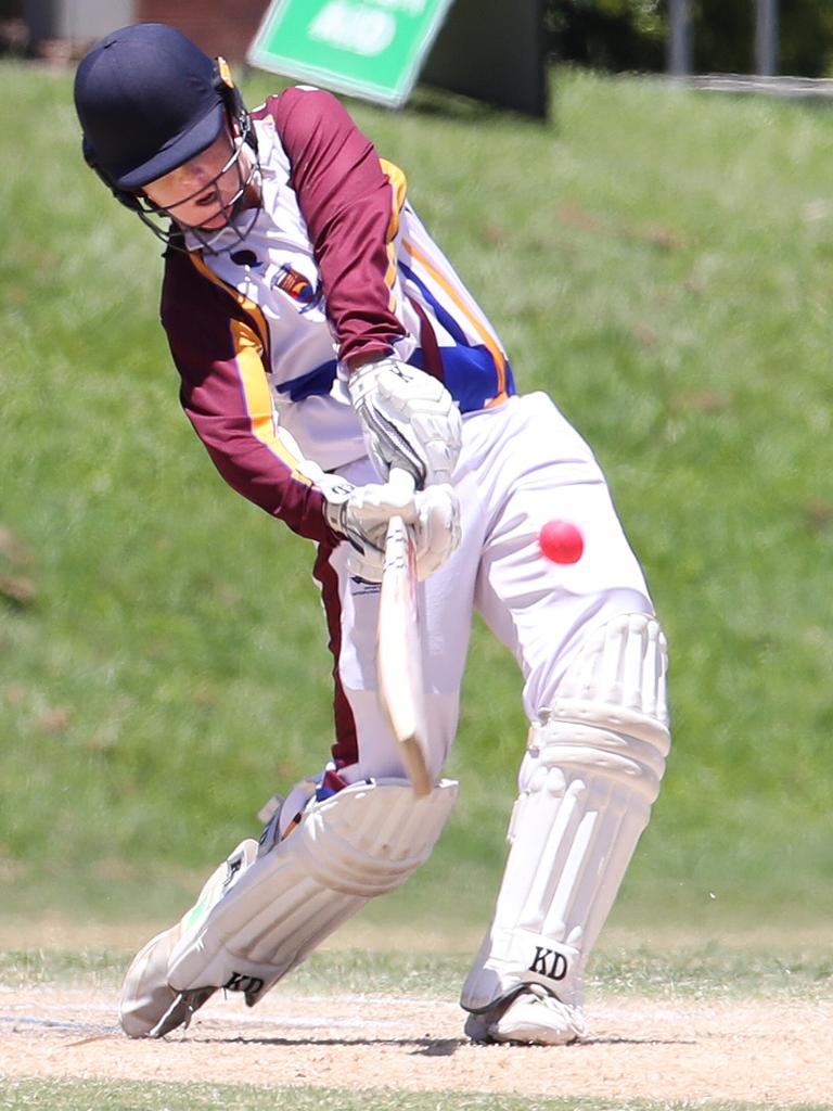 Day 3 of the Queensland Junior Representative Carnival at TSS. Brisbane Norths (Batting) V Bears (fielding). Norths Harry Weibgen. Picture Glenn Hampson