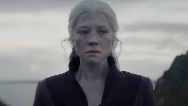 Rhaenyra not taking the death of her son, who WAS eaten by a dragon to be fair, particularly well. Picture: Foxtel/Binge