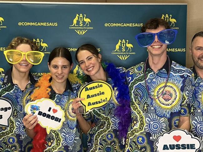 Jack Latham (second from right) with his Youth Commonwealth Games teammates. Picture: Instagram