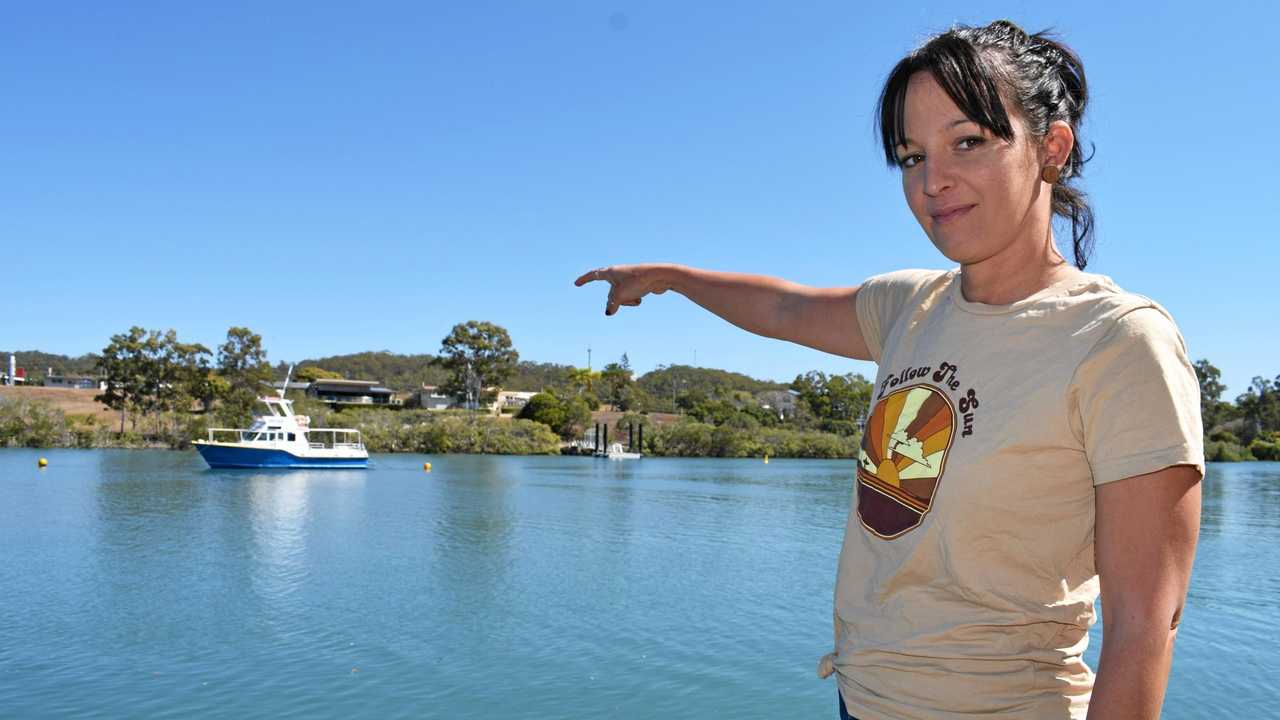 CROC SIGHTING: Nancy Towner won't let her kids near the mouth of the Boyne river after sighting a croc. Picture: Hannah Sbeghen