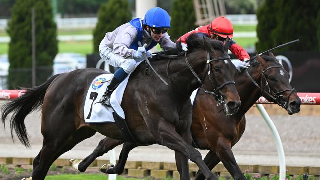 Ben Melham combined with Angel Capital to win the McKenzie Stakes at The Valley on Saturday. Picture: Vince Caligiuri/Getty Images