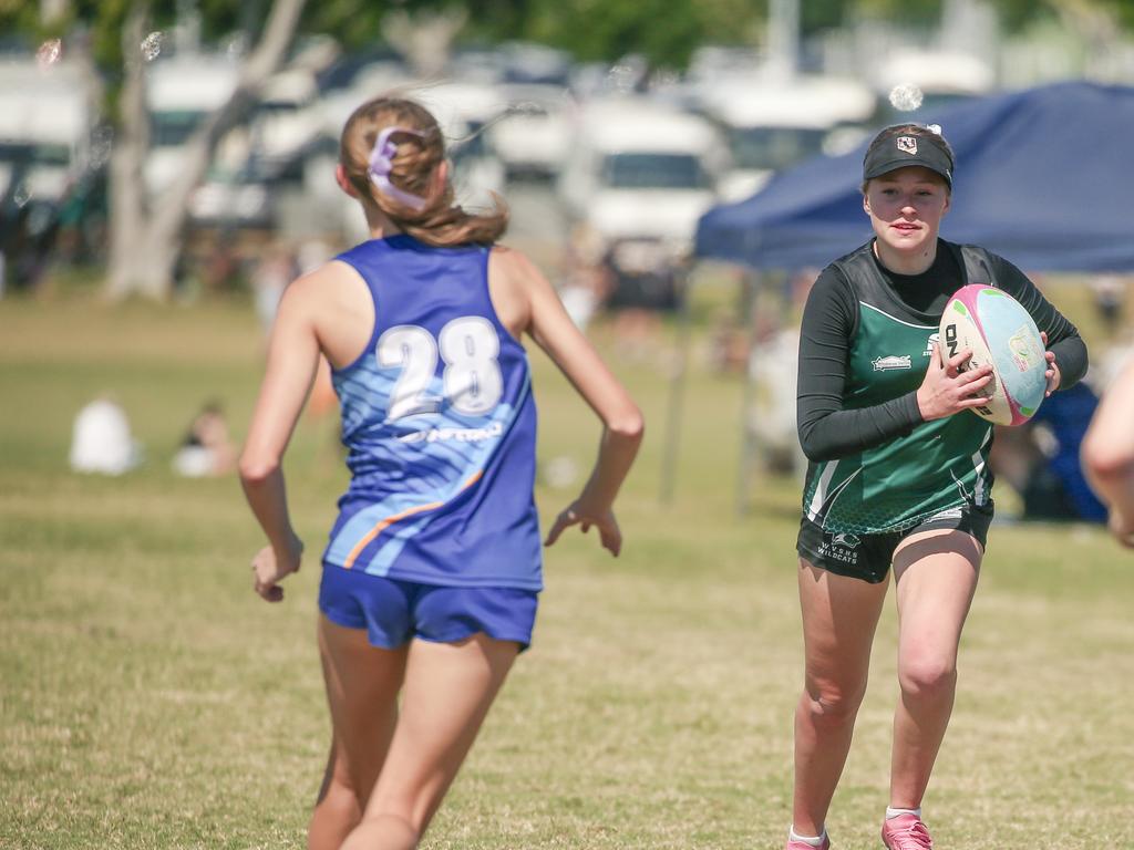 Windaroo Valley V St Margaret Marysat the 2024 Gold Coast Titans All Schools Touch Football Picture: Glenn Campbell
