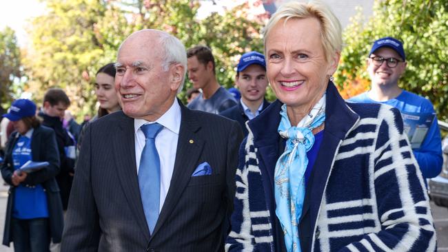 Ex-Higgins MP Katie Allen with former PM John Howard. Picture: Ian Currie