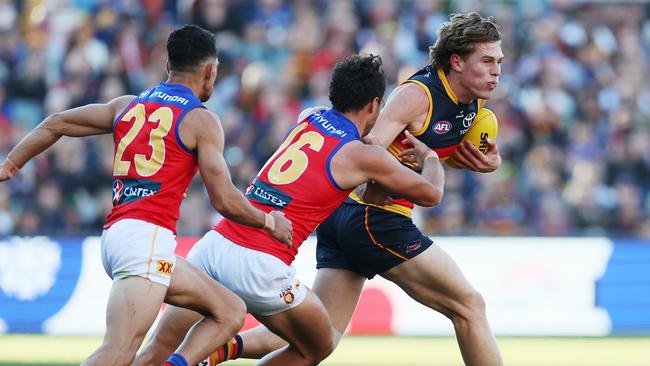 Dan Curtin had five disposals before being subbed out. Picture: James Elsby/AFL Photos via Getty Images