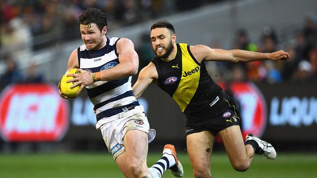 Patrick Dangerfield and Shane Edwards’ teams might meet again in an MCG blockbuster. Pic: Getty Images