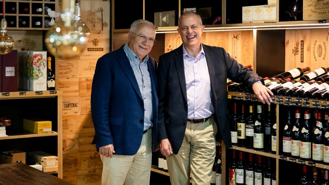 Wine critic and founder of Oliver’s Wines Jeremy Oliver, right, with Tony Leon, who together want to offer something new for wine drinkers.