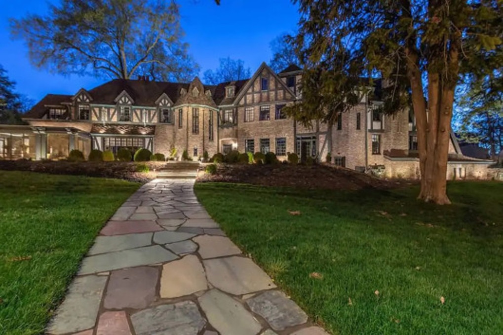 The Tudor mansion is stucco and brick with half-timbered walls. Picture: Realtor