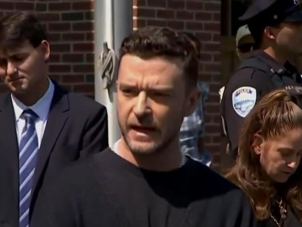 Justin Timberlake leaves court in Sag Harbor, New York.