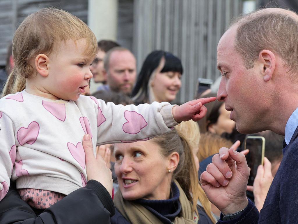 Prince William keeps a brave face despite being “deeply saddened” by the brotherly feud. Picture: Chris Jackson / POOL / AFP