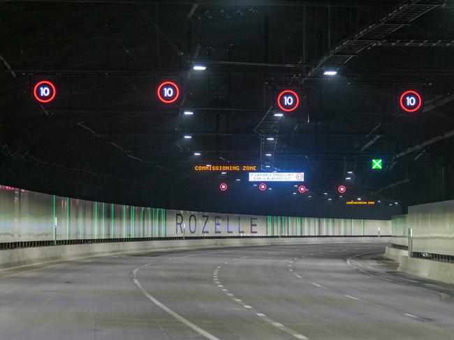 Underground tunnels cut out many sets of traffic lights during the toll road trip. Picture: Transport NSW