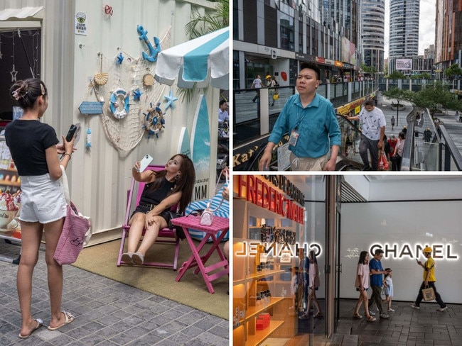 Visitors flock to Beijing’s fashionable district of Sanlitun, known for its restaurants and night-life. Picture: Gilles Sabrie