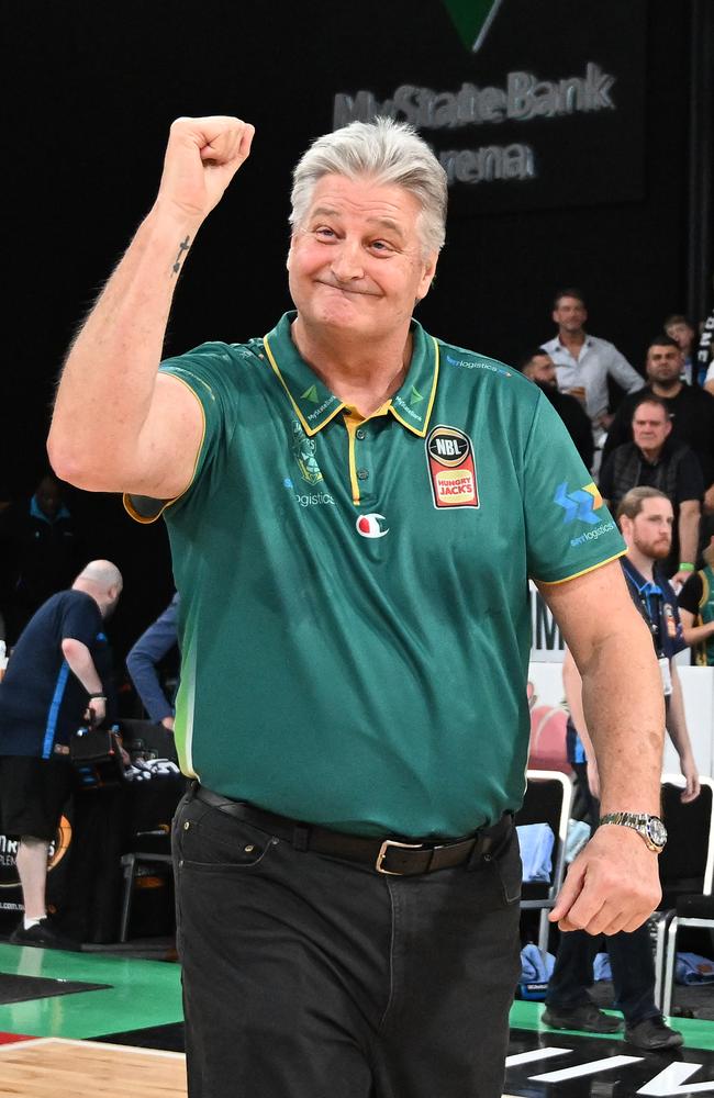 Scott Roth after his team kept the Grand Final series alive at 1-1. Picture: Steve Bell/Getty Images