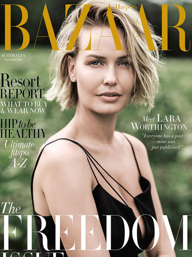 Lara Bingle for November 2015 issue of Harper's Bazaar. Picture: Russell James for Harper’s Bazaar