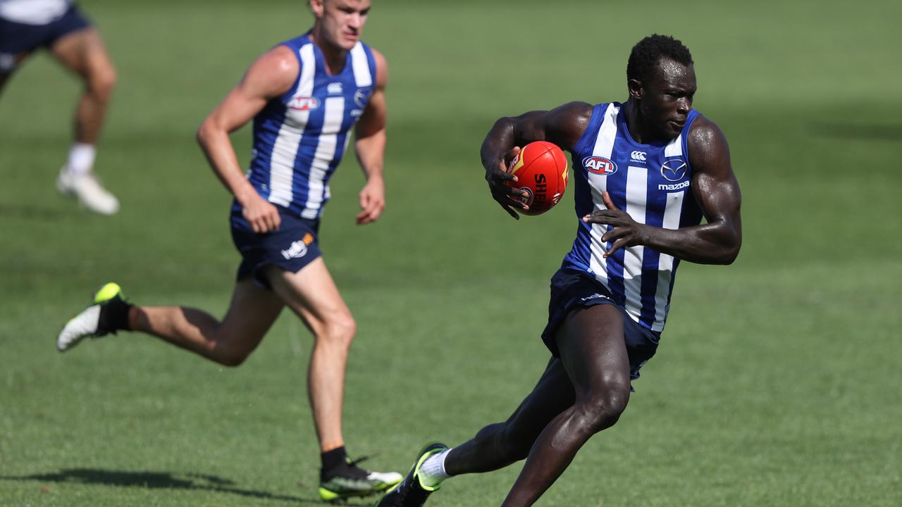 Majak Daw at North Melbourne training. Photo: Robert Cianflone/Getty Images.