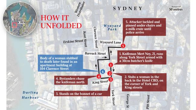 Sydney CBD attack and knife