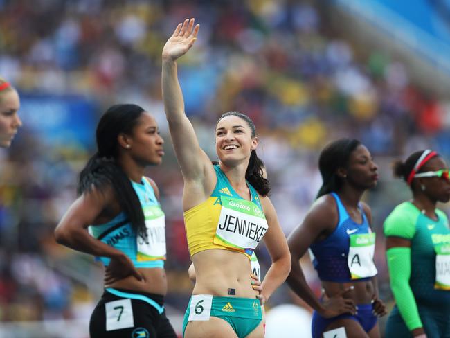 Australia's Michelle Jenneke pre race jiggle Picture. Phil Hillyard