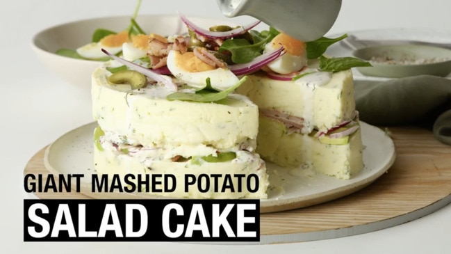 Giant mashed potato salad cake