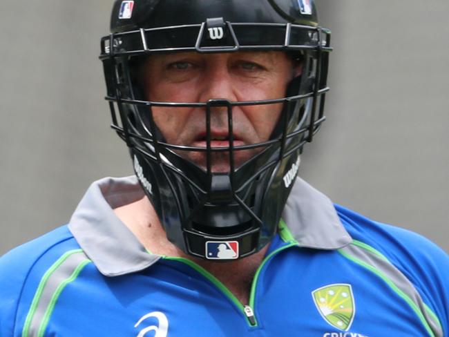 Darren Lehmann during Australian cricket team training. Pic Darren England.