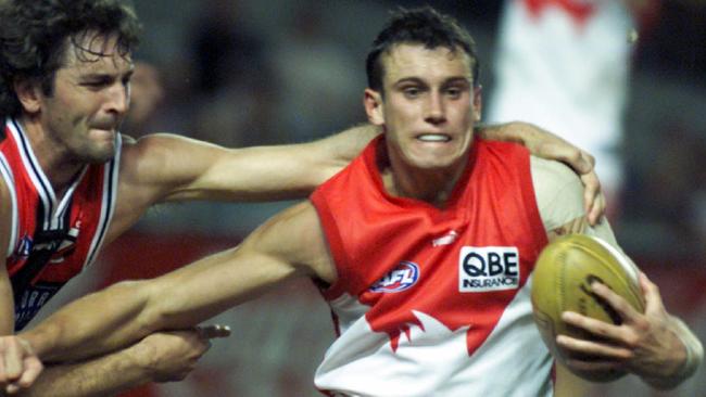 Fitzy takes on the Saints in 2000.