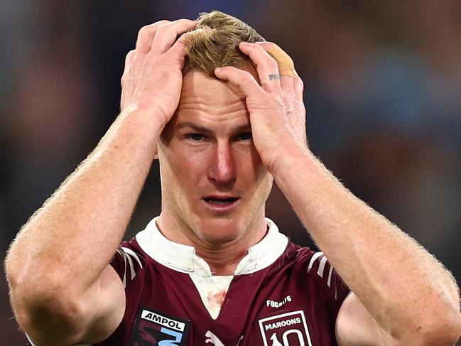 MELBOURNE, AUSTRALIA - JUNE 26: Daly Cherry-Evans of the Maroons reacts at full-time following game two of the men's State of Origin series between New South Wales Blues and Queensland Maroons at the Melbourne Cricket Ground on June 26, 2024 in Melbourne, Australia. (Photo by Quinn Rooney/Getty Images)