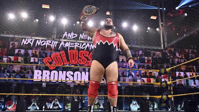 Adelaide's Bronson Reed (Jermaine Haley) became WWE NXT North American champion today. Picture: WWE