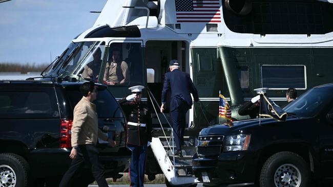 Joe Biden returns to the White House on Saturday. Picture: AFP