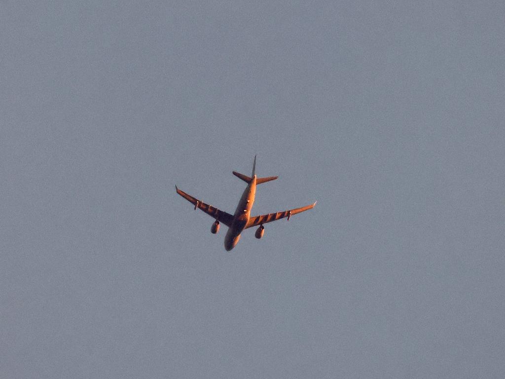 An electronic warfare plane flies over the Israeli coastal city of Netanya.