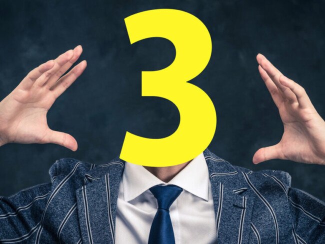 Today's happy info is brought to you by the number three. Picture: Getty Images