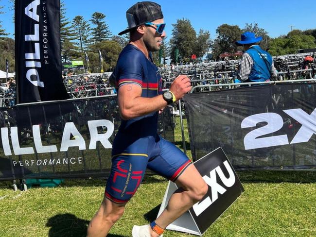 Robson participated in a 226km triathlon after his treatment was over as part of a pact he made with his brother. Picture: Instagram / @robie92_onenut