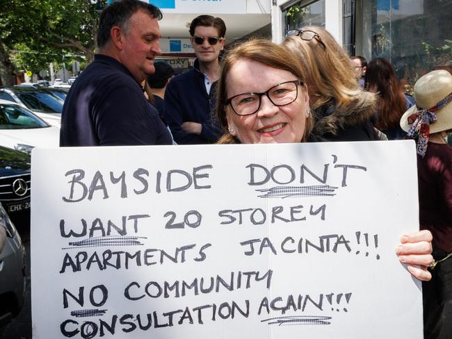 Bayside residents are rallying against the high-rise plan. Picture: Nadir Kinani