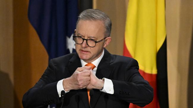 Anthony Albanese speaks during the opening of the 47th parliament in Canberra on Tuesday. Picture: AAP