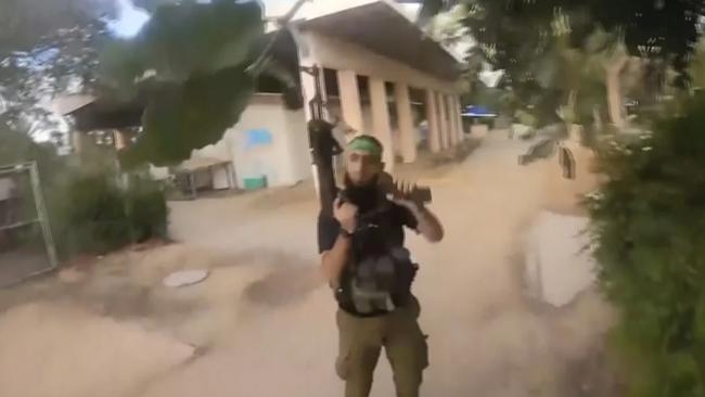 The footage showed militants hunting civilians in Israeli neighbourhoods. Picture: IDF