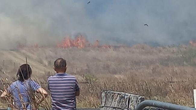 Photos from a blaze which is burning at Tuchekoi, 30km south of Gympie.