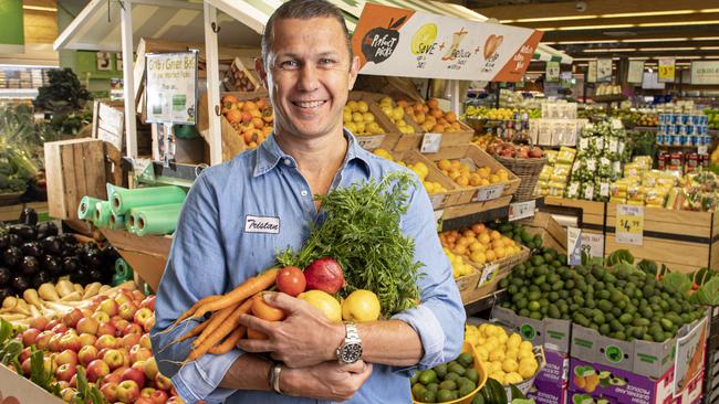 Co -chief executive Harris Farm Markets, Tristan Harris, in the Imperfect Picks section of Harris Farm Markets. Picture: Chris Pavlich Photography.