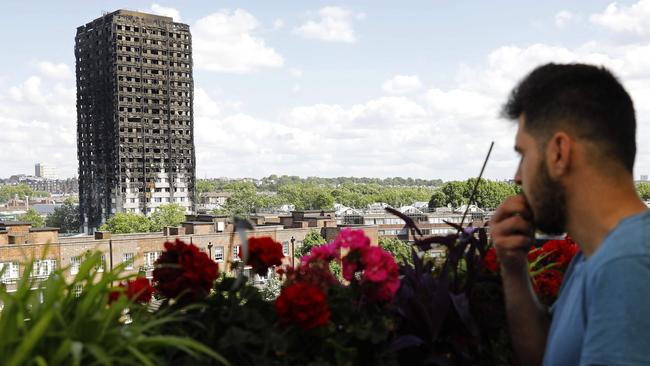 The fire-scarred remains of the Grenfell Tower in which 72 people died. Picture: AFP