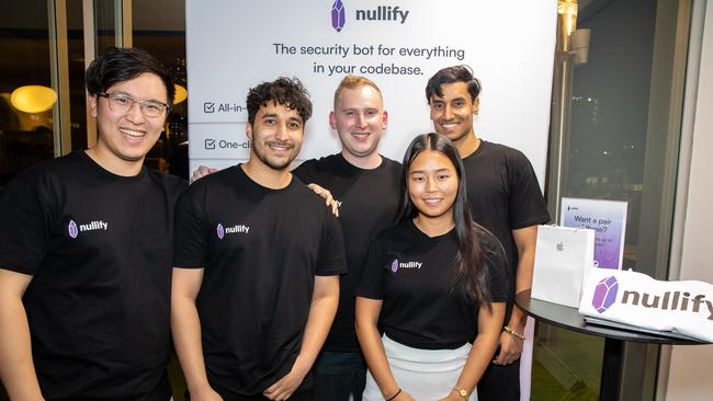 Nullify co-founder and COO Tony Mao, engineers David Strates and Rahul Tripathi, head of marketing Suzy Ahn and co-founder and CEO Shan Kulkarni.