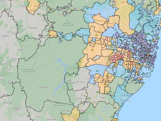 Sydney features some ‘red alert’ areas. Picture: Employment Vulnerability Index