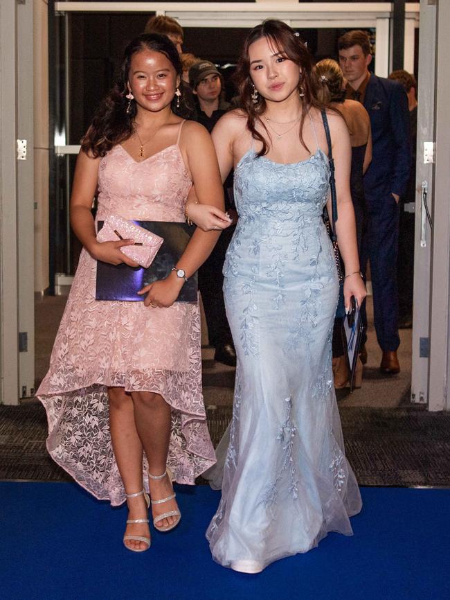 Tia Nguyen and Bless Pitogo at the Year 12 School formals of Darwin High School at Darwin Convention Centre, Darwin. Picture: Pema Tamang Pakhrin.