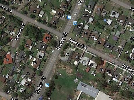 The intersection of Robson Ave and Dudley St where Taleea Simmons lost control and slid into the kerb following a police pursuit. Picture: Google