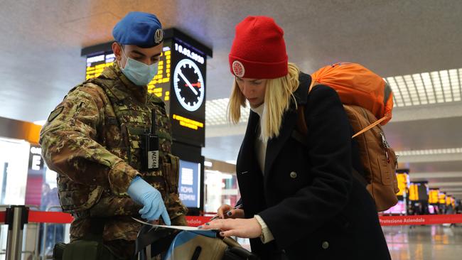 Travellers from Italy have been banned and flights to the European country in lockdown from Australia have also been banned. Picture: Getty