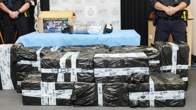 About 18kg of meth seized in raids on Tuesday. (AAP Image/Brenton Edwards)