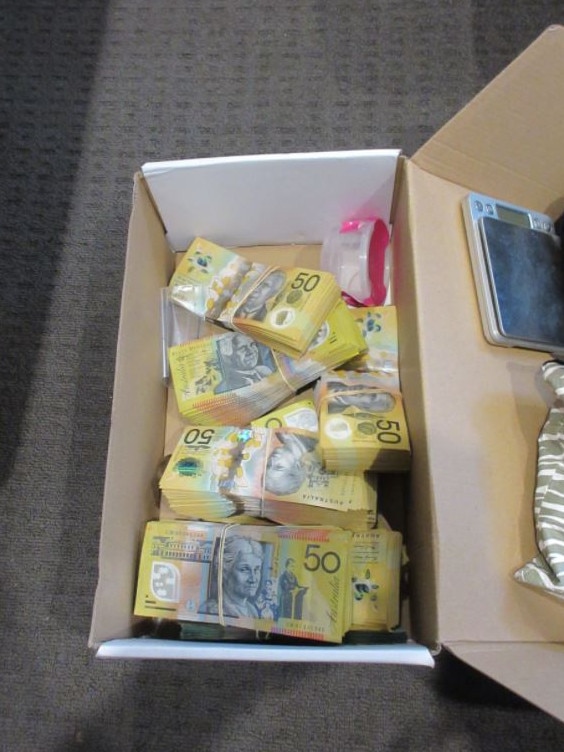 Police have located a large sum of cash in the search.