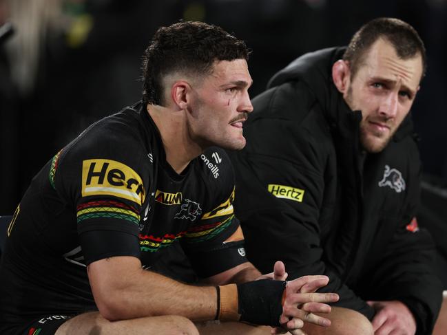 Nathan Cleary (L) was given an early spell. Picture: Matt King/Getty Images