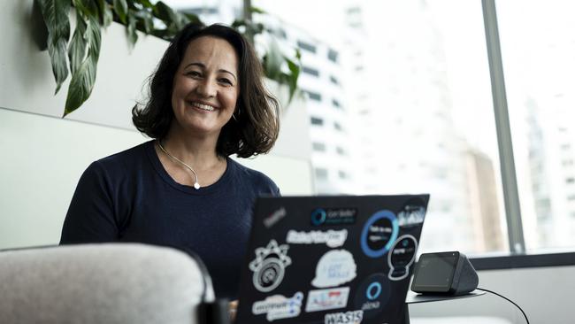 Country Manager of Amazon Alexa Skills Kate Burleigh with some of devices she uses on a daily basis. Pic: Dominic Lorrimer